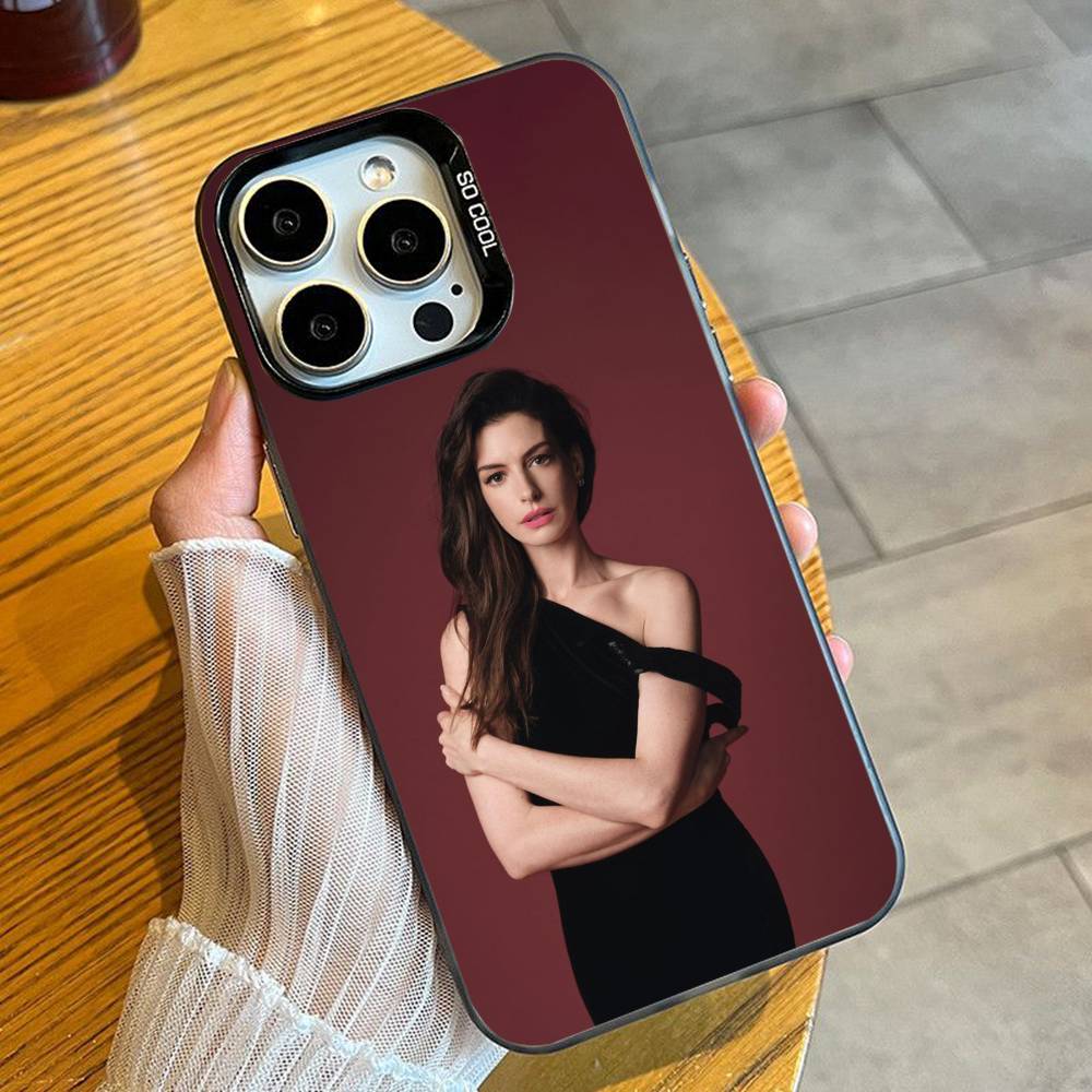 Чехол для телефона Actor Anne H-Hathaway-y Белая Королева для iPhone 16 17 15 14 12 13 Pro Max Черный Цвет Ударопрочный Чехол