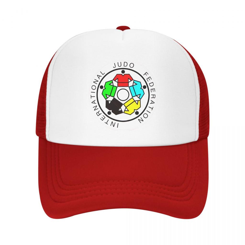 IJF International Judo Federation Casual Plain Mesh Baseball Cap Adjustable Snapback Hats For Women Unisex Dad Trucker Hats