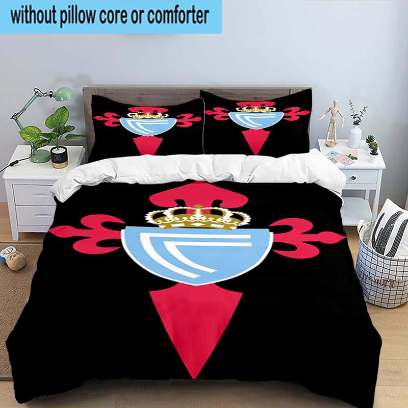 Celta Vigo Crest Design 3PCS Bedding Set 2D Printing (Includes 1 Duvet Cover + 2 Pillowcases Coreless), Bedroom decor,Fan gift