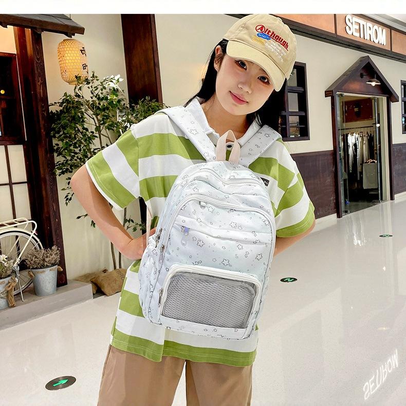 High School College Student Schoolbag Japanese Pain Bag Transparent Millet Bag Student Class Mailman Bag Versatile Leisure Bag