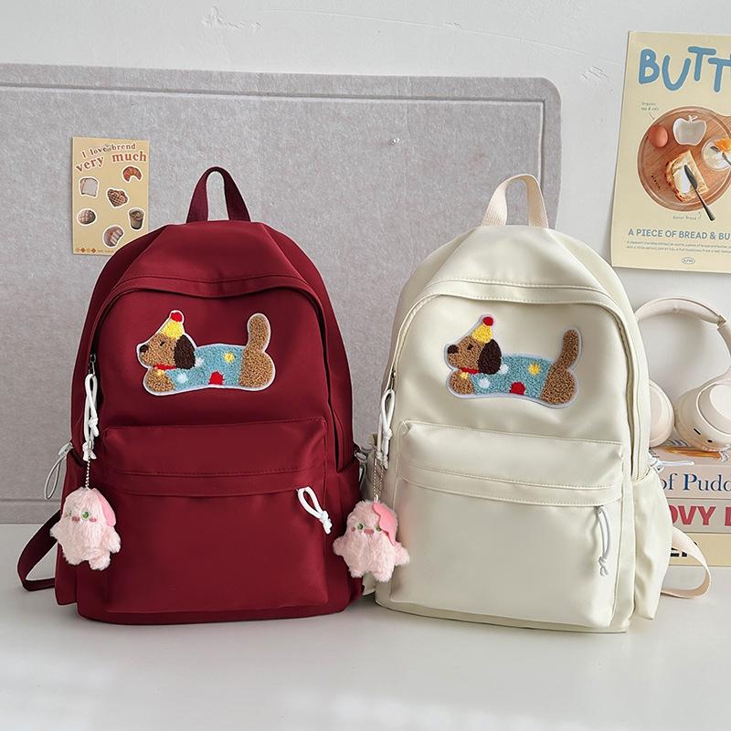 High Appearance Level Girl Schoolbag Cute Cartoon Dog School Backpack for Junior High School Students