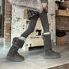 Grey Tall Snow Boots Women's 2025 New Winter Small Thick-soled Boots Piled and Thickened Thermal Cotton Boots