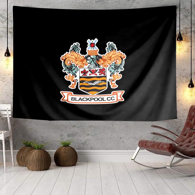 Blackpool Football Club Crest Tapestry, Unique Design Tapestry, Wall Decor for Bedroom,Livingroom, Playroom,Heartwarming Fan Holiday Gifts