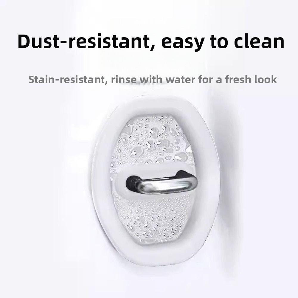 4Pcs Universal Fit Silicone Door Lock Protective Cover Auto Accessories