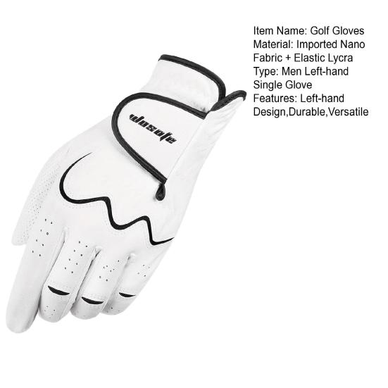 Men Golf Gloves Rain Grip Glove for Left Hand Golfer All Weather Quick Drying Nano Fabric Breathable Anti-Slip Gloves