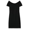 230g Pure Cotton One-shoulder Short-sleeved Dress with Female Temperament Elegant Little Black Skirt Hip Short Skirt Solid Color Summer