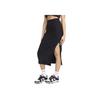 Sportswear Chill Knit Solid Color Slim Fit Ribbed Split Hem Casual Long Skirt Women Bottoms Black FQ1637-010