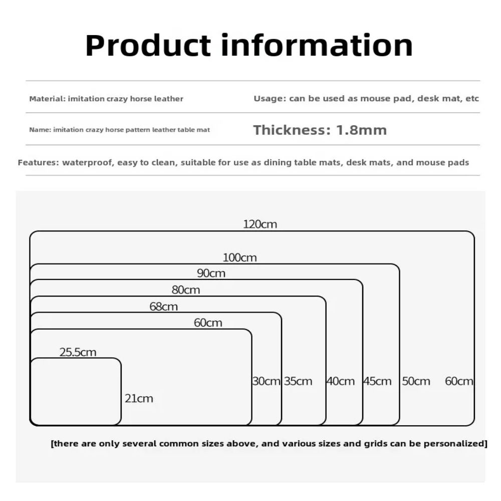 Cowhide Patterned Mouse Pad Non-slip Computer Laptop Mousepad Retro Writing Pad  Home Office