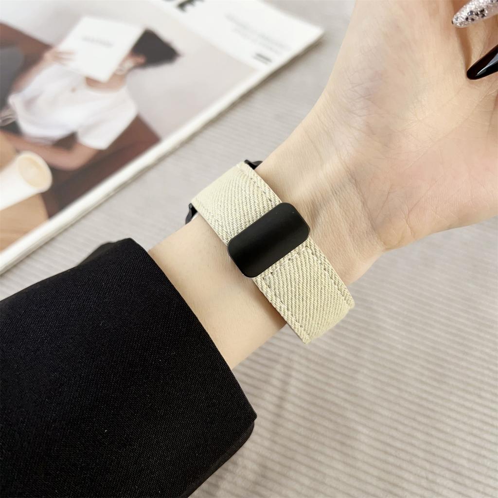 Watch Band For Apple Watch Series 10 Ultra 9 8 7 SE 6 5 4 3 2 1 46mm 49mm 45mm 44mm 42mm Magnetic Buckle Leather Nylon Wrist Strap