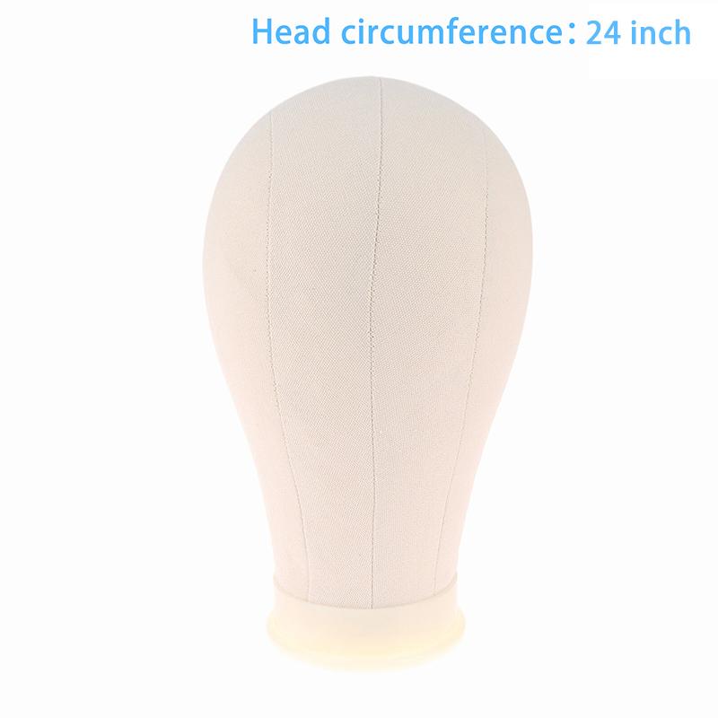 Canvas Wig Head Wig Stand 21-24Inch Mannequin Head For Hairstyling Displaying Making Wig Stand With Head Wig Supports Holder