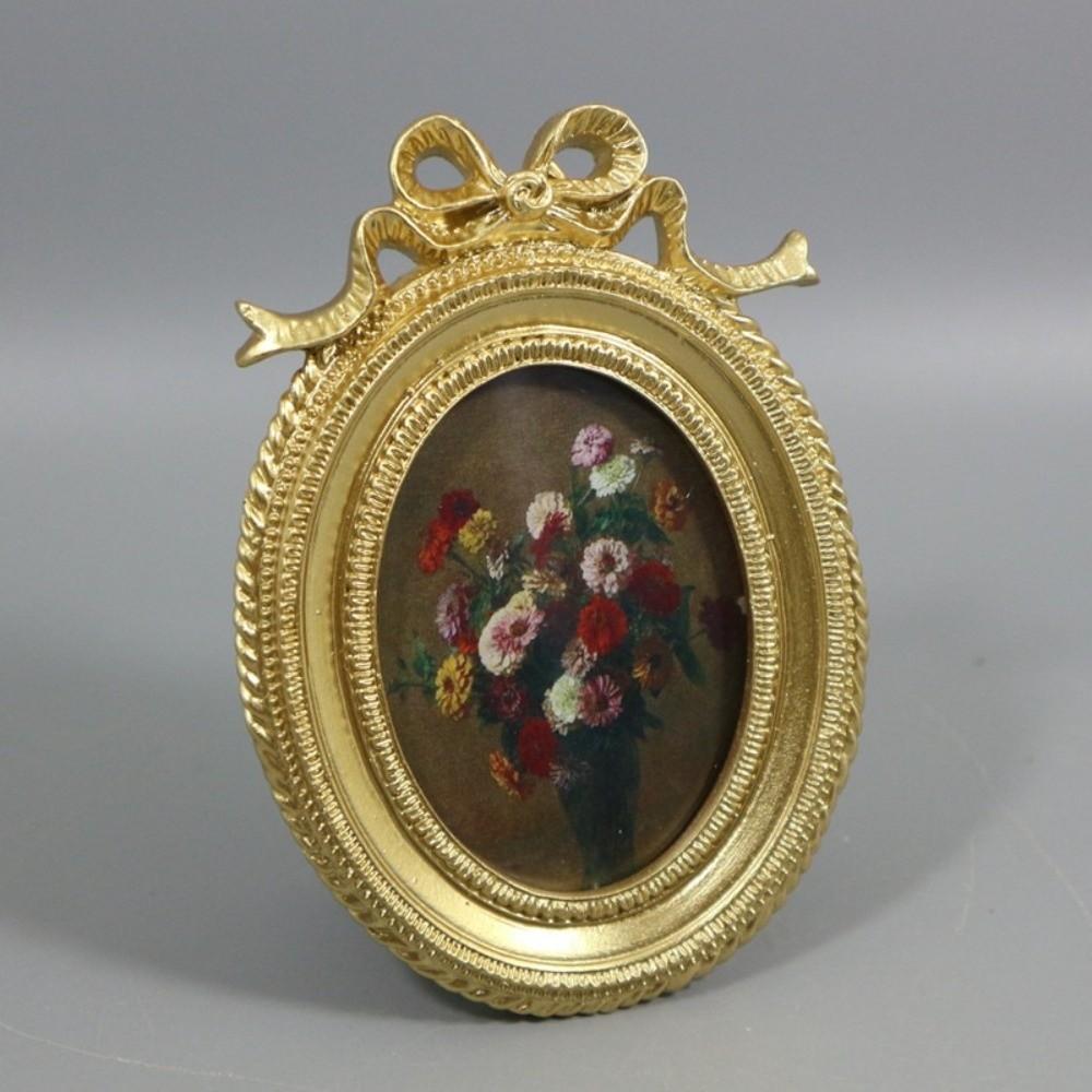 Retro Vintage Photo Frames Gold Photo Frame Ornament Creative Photo Display Holders for Desktop