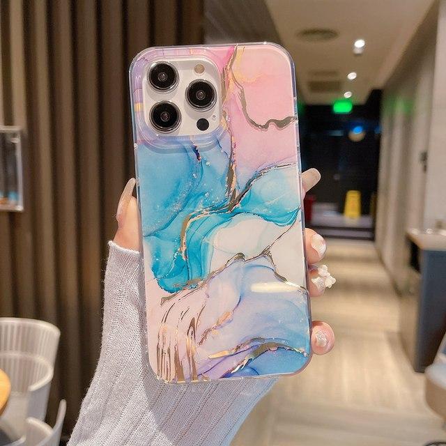 Чехол для телефона с цветной глазурью и зернистым рисунком для Iphone 14 12 11 13 Pro Max, противоударная задняя крышка