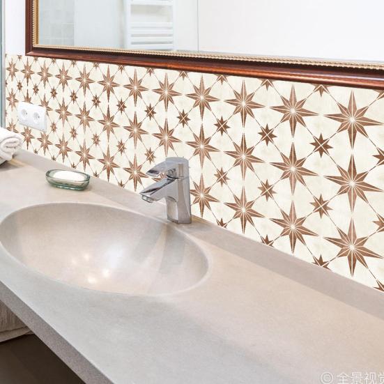 10Pcs Wall Stickers Three-dimensional Ornamental PVC Self-adhesive Kitchen Wall Backsplashes for Living