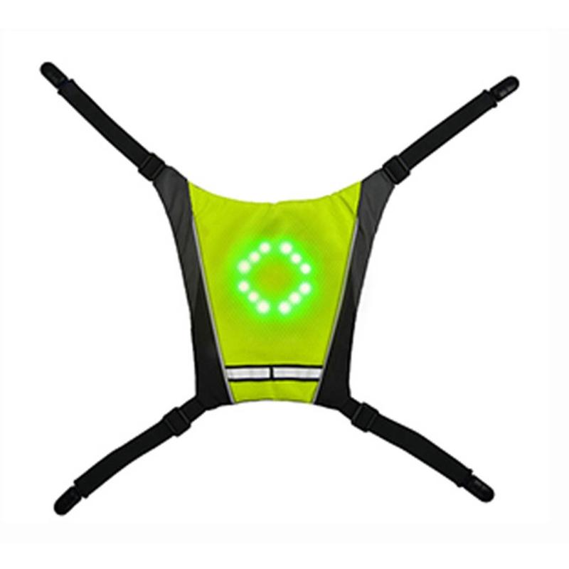 USB Charging Reflective Backpack Vest Turn Signals Indicator for Bicycle Riding