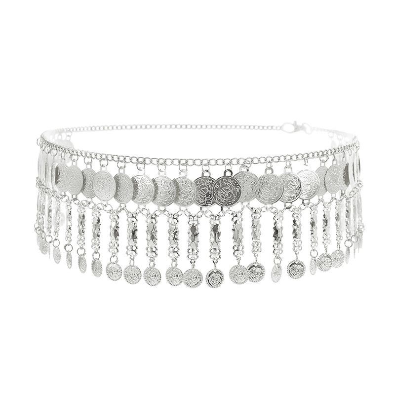 Индийские монеты Цепочки на живот талию тело для женщин женские сплав длинная кисточка пояс для танцевального платья свадебная вечеринка ювелирные изделия