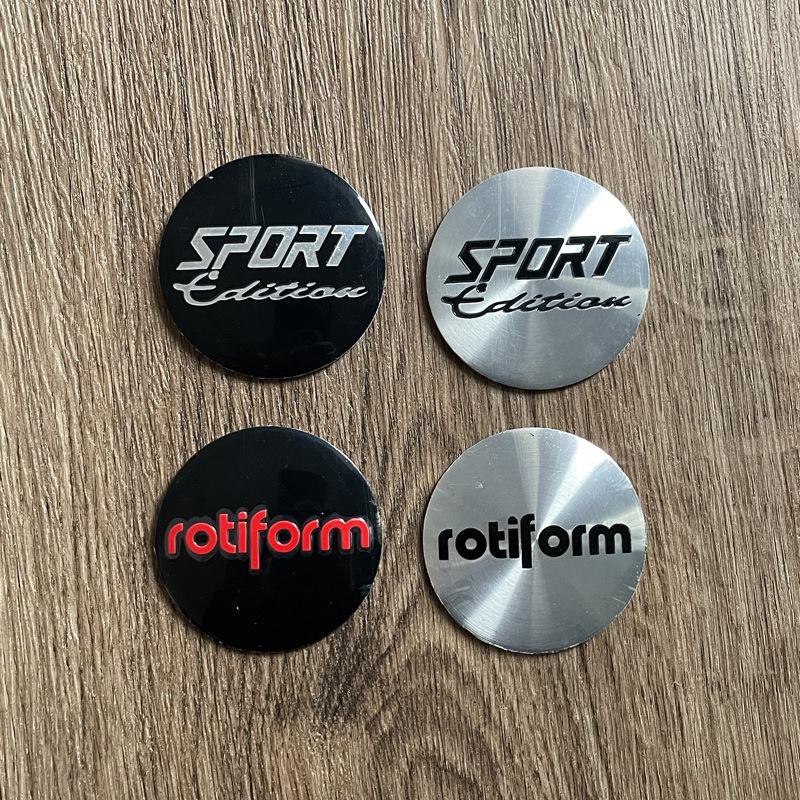 Sport Style Modified Wheel Hub Emblem Decal Sticker, 56.5mm Wheel Center Logo Badge Decorative Sticker Auto Exterior Accessories