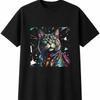 Graphic Space Cat Mens Womens T-Shirt Astronomy Unisex Novelty Gift Tee Funny