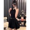 Temperament Skinny Bud Dress Women's Summer Beautiful Waist Black Knitted Sleeveless A-Word Dress