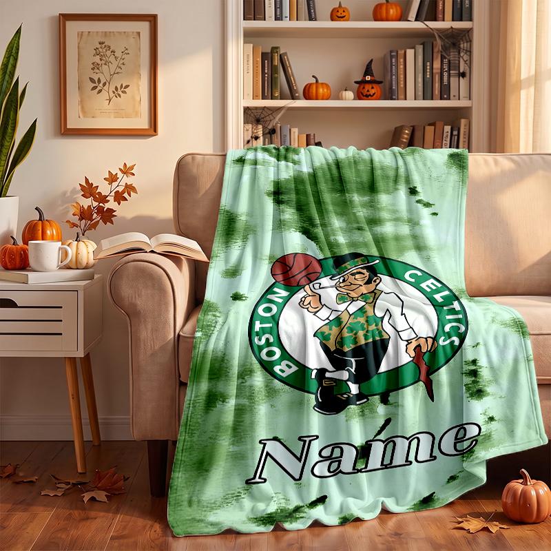 Boston Celtics Custom Flannel Blankets Soft Warm Cozy Throws for Home Decor Holiday Gifts