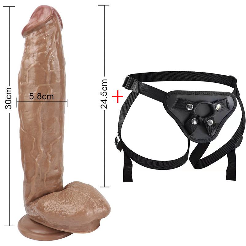 MoDi Ремень на фаллоимитатор, реалистичный пенис, мягкий огромный член, страпон на присоске, анальные секс-игрушки для женщин, лесбийская мастурбация
