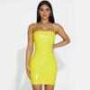 Women's Summer Sexy Off-shoulder Suspender Waistband Hip-pack Dress Sequin PU Leather Skirt Women