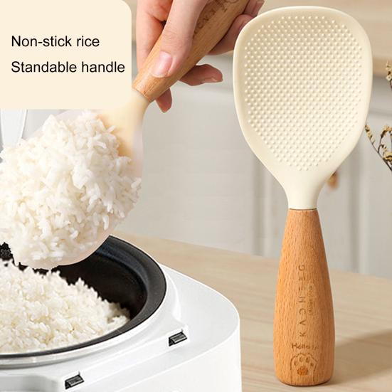 Silicone Rice Spoon Non-Stick Food Grade with Standing Feature High Temperature Resistant Rice Spoon