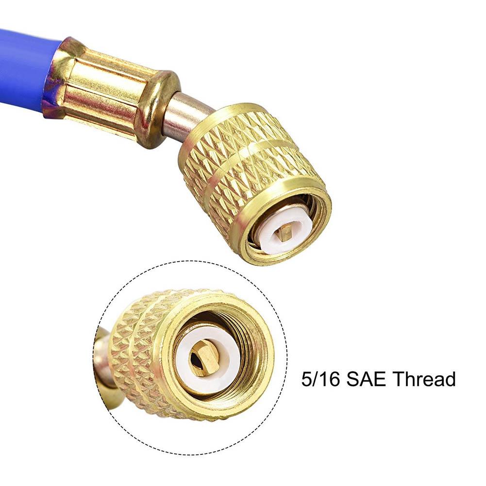 Refrigerantion Charging Hose 1/4 to 5/16 SAE Thread 4.92Ft 800PSI Tube HVAC Hose