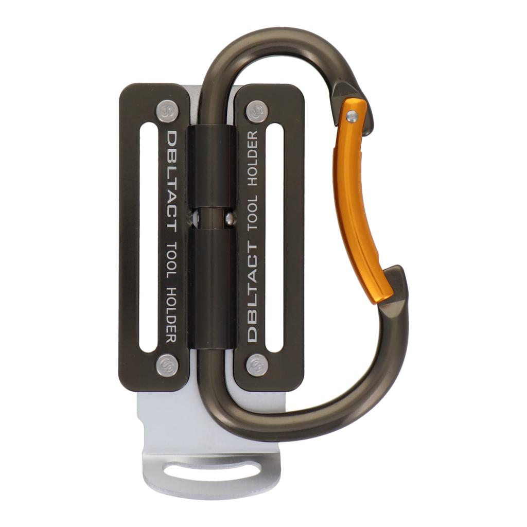 Sankyo Corporation DBLTACT Adjustable Carabiner Tool Holder Lightweight Aluminum Gunmetal (Curved Gate) DT-ATM-G