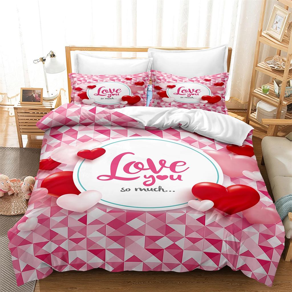 3D комплект постельного белья «Современная романтическая любовь» для молодоженов, одеяло и наволочка AU240 * 270, супер размер, комната для пары, мягкое украшение для дома