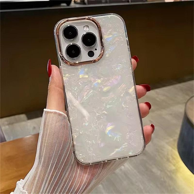 Чехол для телефона iPhone 11, 13, 15 Pro, 16, 14pro, 12 Pro Max с цветным блестящим фритиллярией, ударопрочный, защитный чехол для объектива камеры
