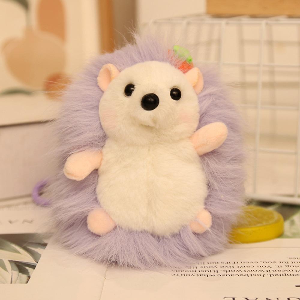 PP Cotton Hedgehog Doll Keychain Lifelike Kawaii Hedgehog Plush Pendant 14cm Stuffed Animal Hedgehog Plush Toy Phone Accessories
