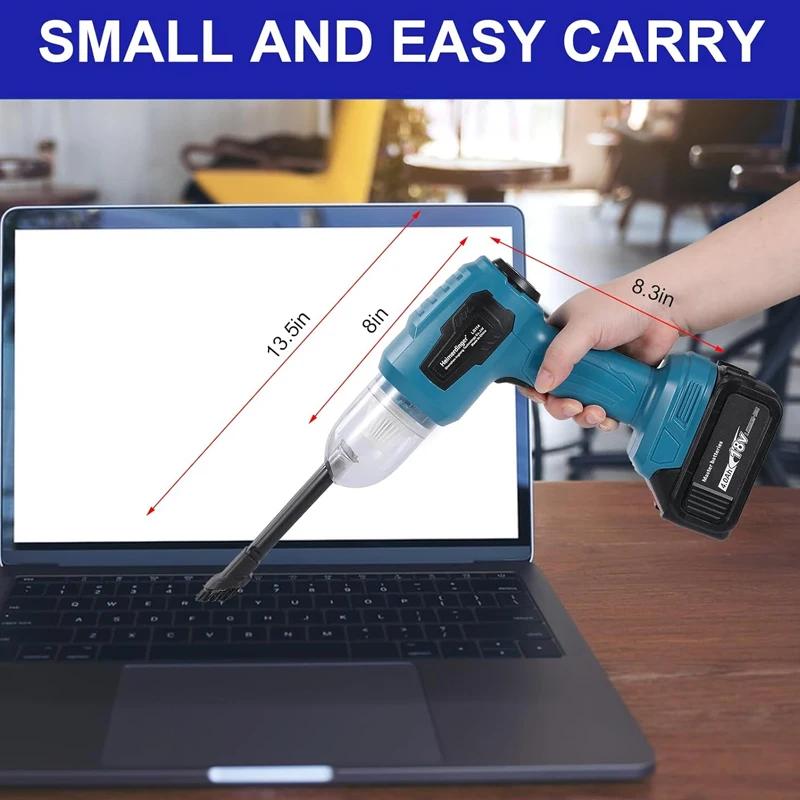 Автомобильный пылесос 3-в-1 Замена для аккумуляторов DeWalt/Makita/Milwaukee 18V Электрический пылесос Двойное использование для дома и автомобиля для чистки автомобиля