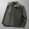 Men's Autumn and Winter Velvet Thick Large Leather Collar Cargo Cotton Clothing Casual Warm Jacket Cotton Clothing
