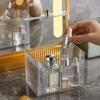 Flip Lid Cotton Swab Storage Box Plastic Qtip Holder Makeup Organizer Swab Pad Holder  Dresser