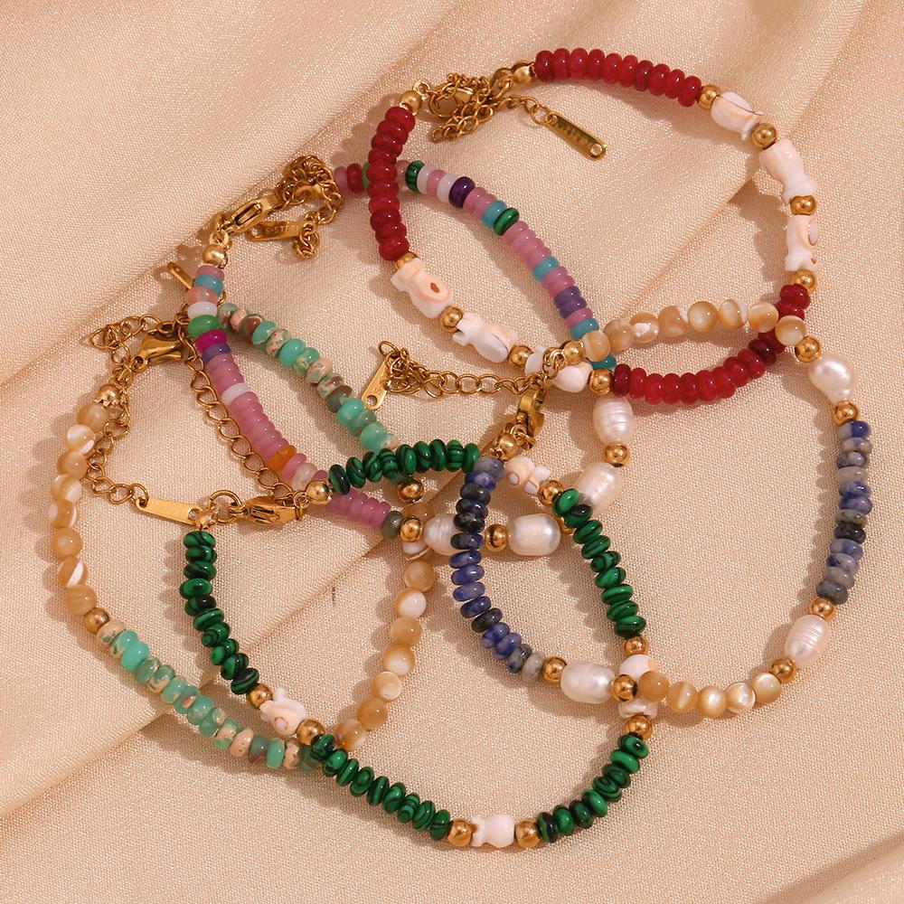 Уникальный и нишевый браслет ручной работы из нержавеющей стали в богемном стиле ручной работы из натурального камня из бисера для женщин