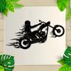 1pc Wind & Fire Motorcycle Metal Label Sticker, Motorcycle Iron Wall Hanging Decor, Indoor Decor, Home Decor, Bedroom Decor