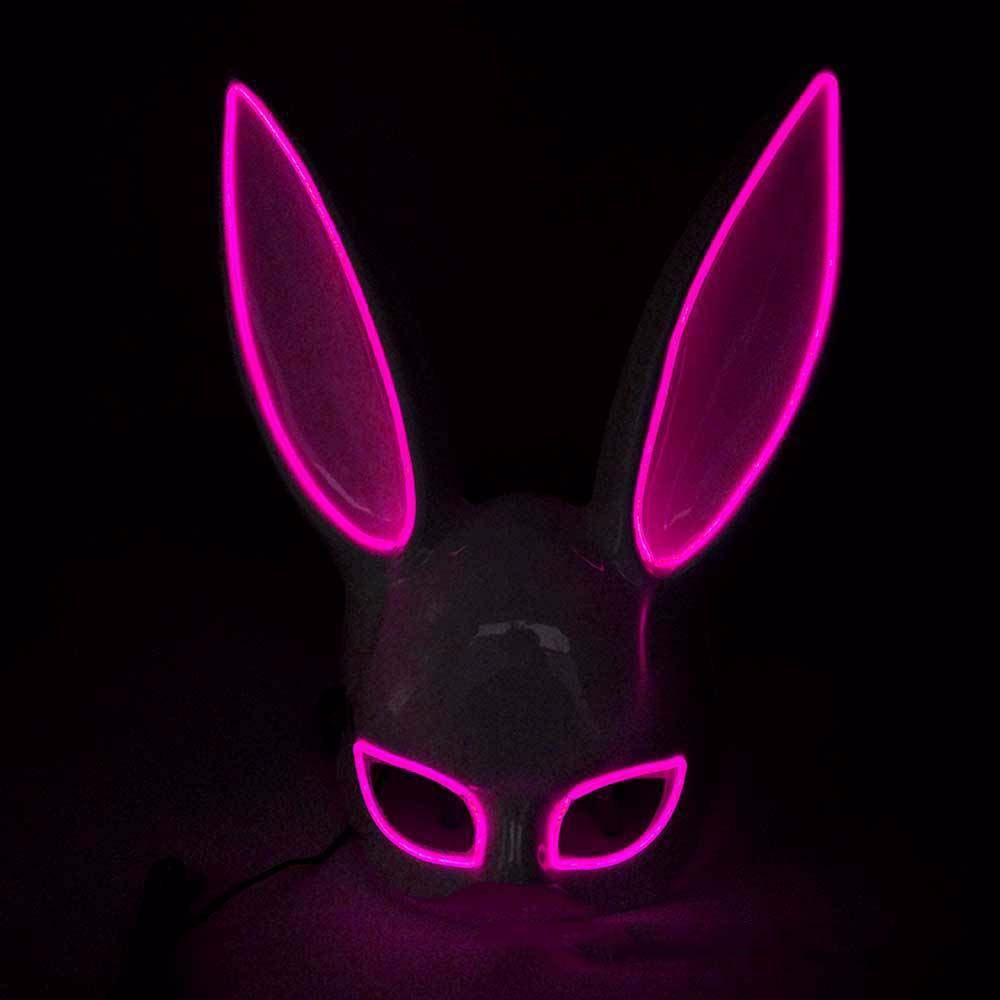 Headwear Mask Bunny Mask LED Light Party Props Led Light Up Mask Party Mask Props Cosplay Mask