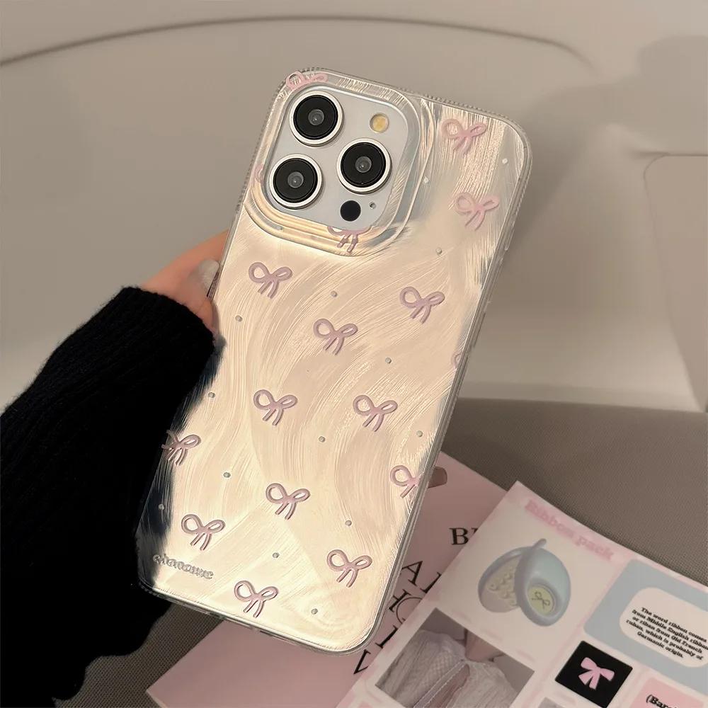 Роскошный чехол для телефона с узором в виде банта для iPhone 17 16 15 14 13 12 11 Pro Max XS X XR Plus Mini SE 2020 2022