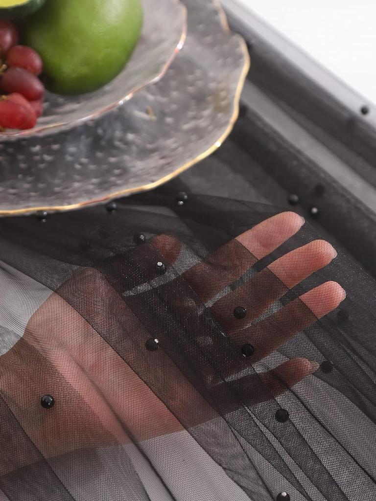 2pcs Pearl Tulle Chair Sashes 75x200cm Organza Fabric Sheer Tulle Chair Drapes For Wedding Party Event Banquet Home Decoration