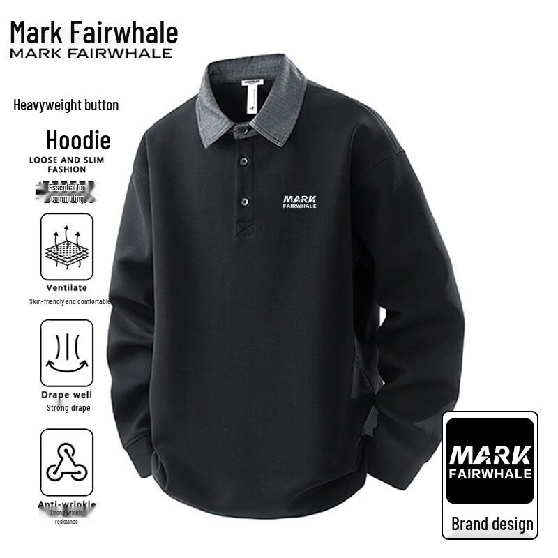 Mark Fairwhale Men's Lapel Loose Sweatshirt