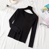 Autumn and Winter V-neck Long Sleeve Knitted Sweater Women Fashion Slim Fit Warm Base Sweaters Women Elegant Solid Casual Lady Knitwear Jumpers 25488