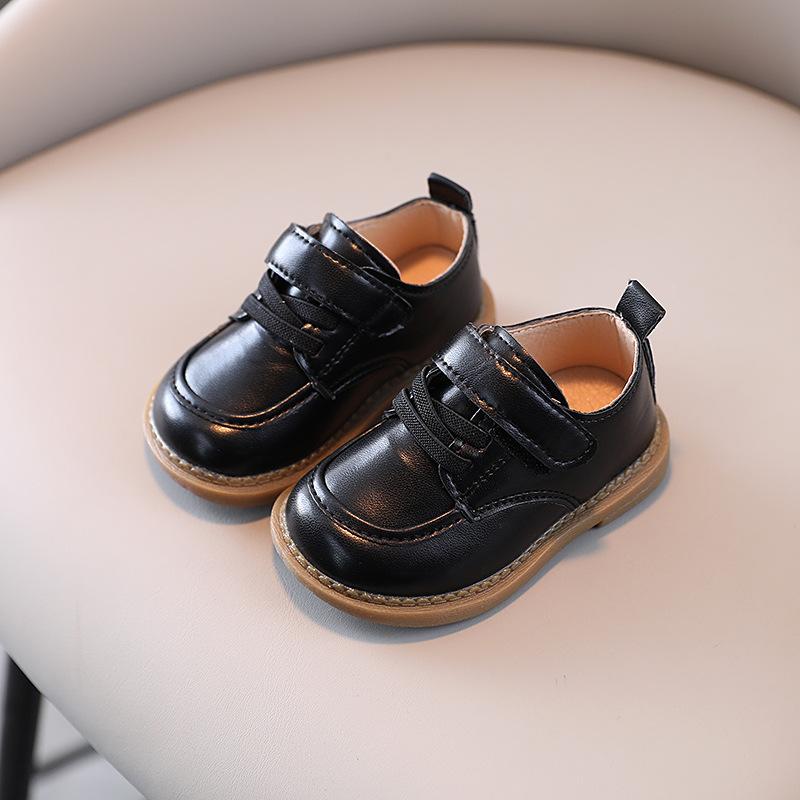 Baby Walking Shoes Soft Soled Casual Leather Shoes Single Shoes Bean Shoes