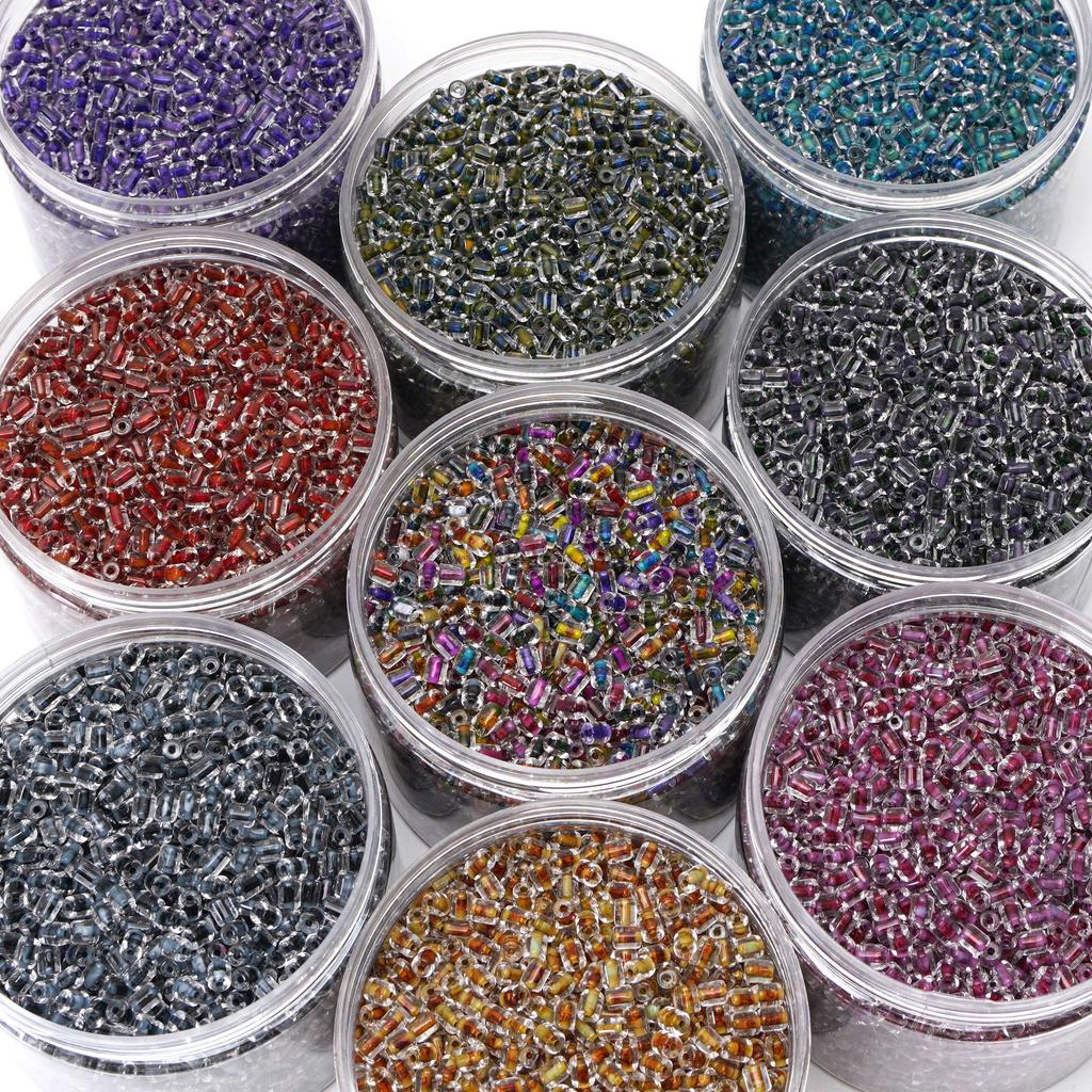80Pcs Domestic High-Quality Glass Seed Beads Cylinder Retro Ink Wash Bead For DIY Bracelets Necklaces Jewelry Making