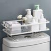 Over The Toilet Storage Shelf 1 Tier Bathroom Organizer Shelves Multi-function Paper Holder Basket No Drilling Space Saver