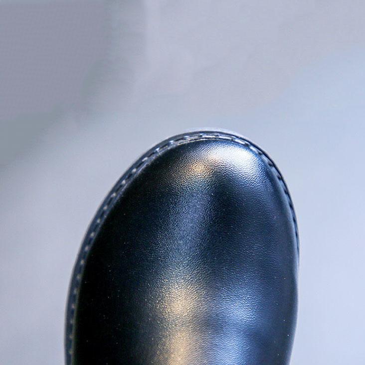 Детские сапоги, осенние и зимние плюшевые сапоги для девочек, однотонные зимние сапоги большого размера с рисунком бабочки