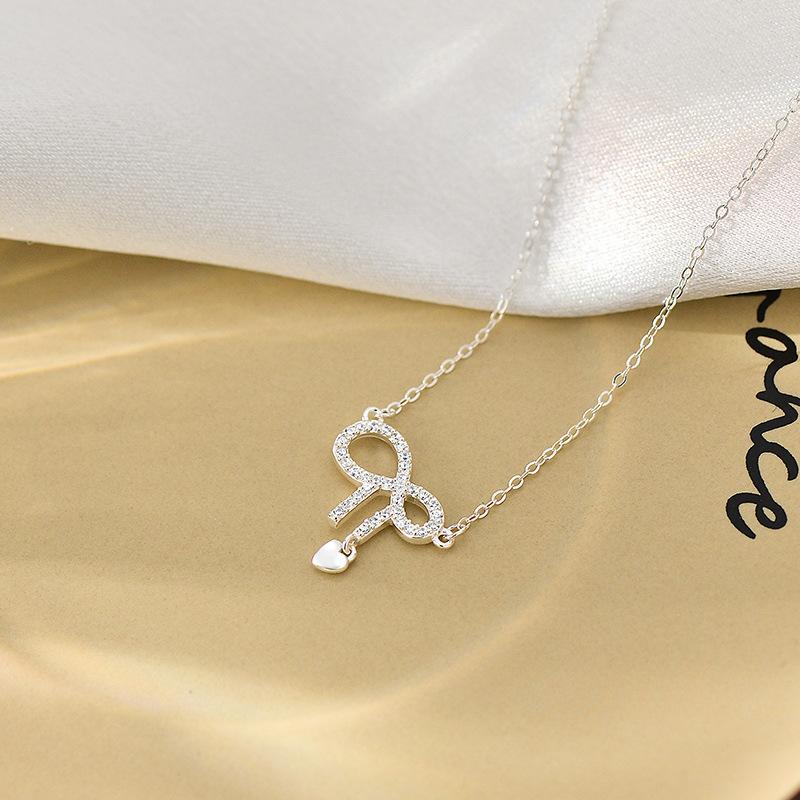 Ожерелье-бантик с бриллиантовой инкрустацией, изысканный темперамент, милая и универсальная, легкая роскошь и высококачественная цепочка на ключицу для женщин