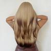 HAIRCUBE Длинный волнистый парик от коричневого до светло-желтого цвета для женщин, многослойный синтетический парик с челкой, натуральное термостойкое волокно для рождественской вечеринки
