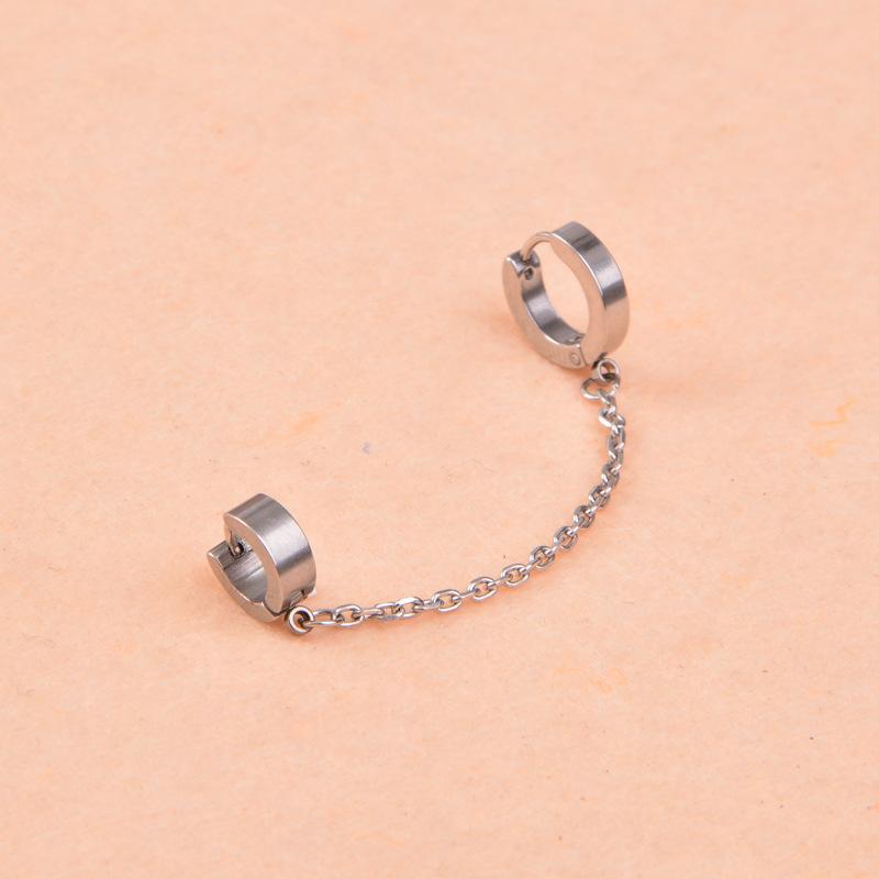 Серьги-цепочки из нержавеющей стали 316, двухрядные серьги, трендовые серьги в стиле панк для мужчин и женщин, украшения для ушей и женщин