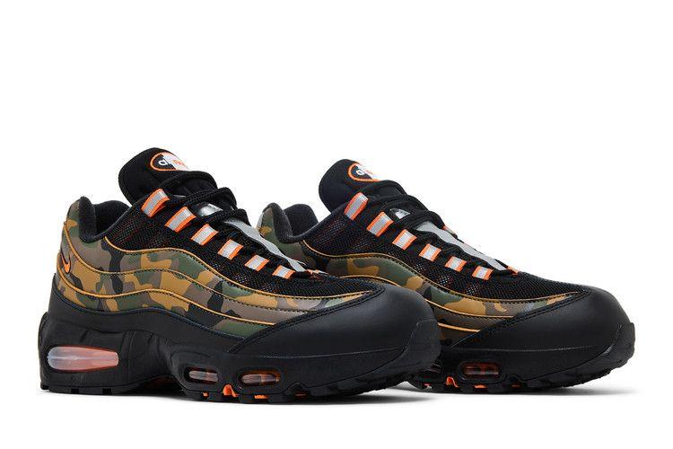Мужские кроссовки Nike Air Max 95 Safety Orange Camo Черный/Безопасный оранжевый/Металлический серебристый/Золотисто-бежевый/Хаки
