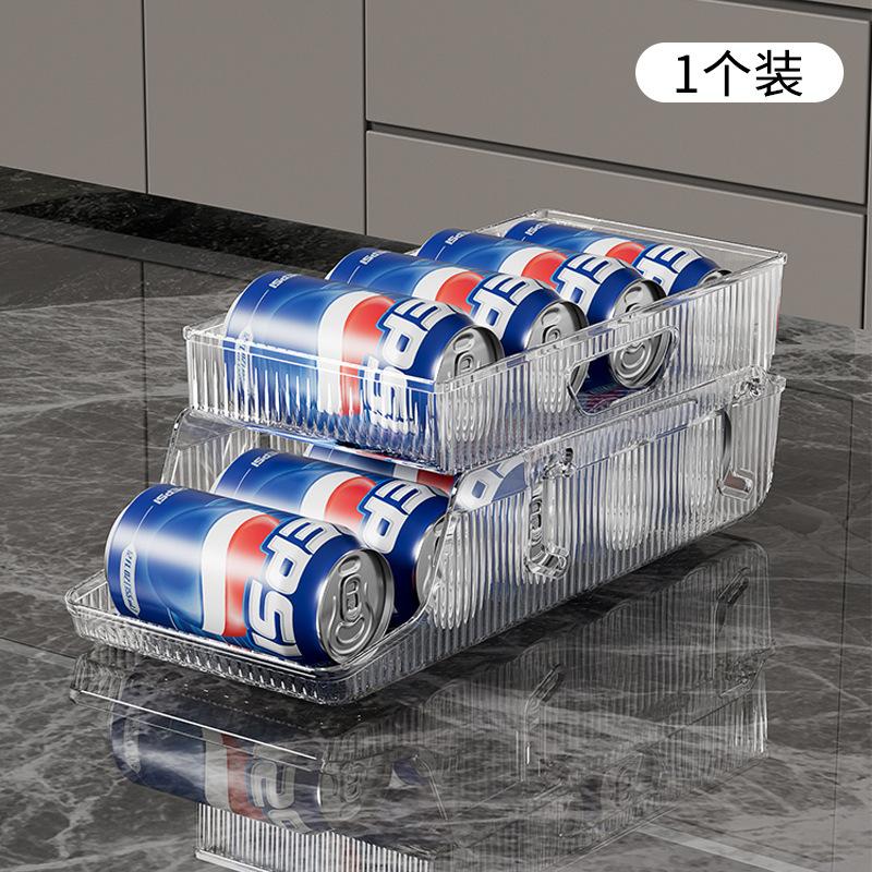 Double-Layer Drawer-Type Fridge Drink Organizer Auto-Restock Storage Rack Efficient Refrigerator Beverage Storage Tool
